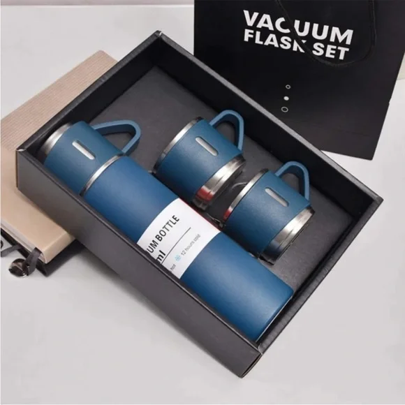 🆕 4PC Vacuum Thermos Bottle Set Blue - Picture 7 of 14